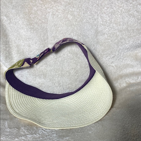 Vera Bradley Purple and Cream Sun Visor Hat - Picture 4 of 4